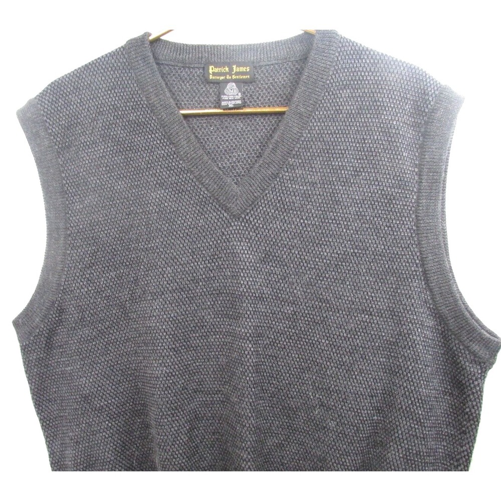Patrick‎ James Mens Sweater XLarge Gray Ribbed Neck Short Sleeve Pullover